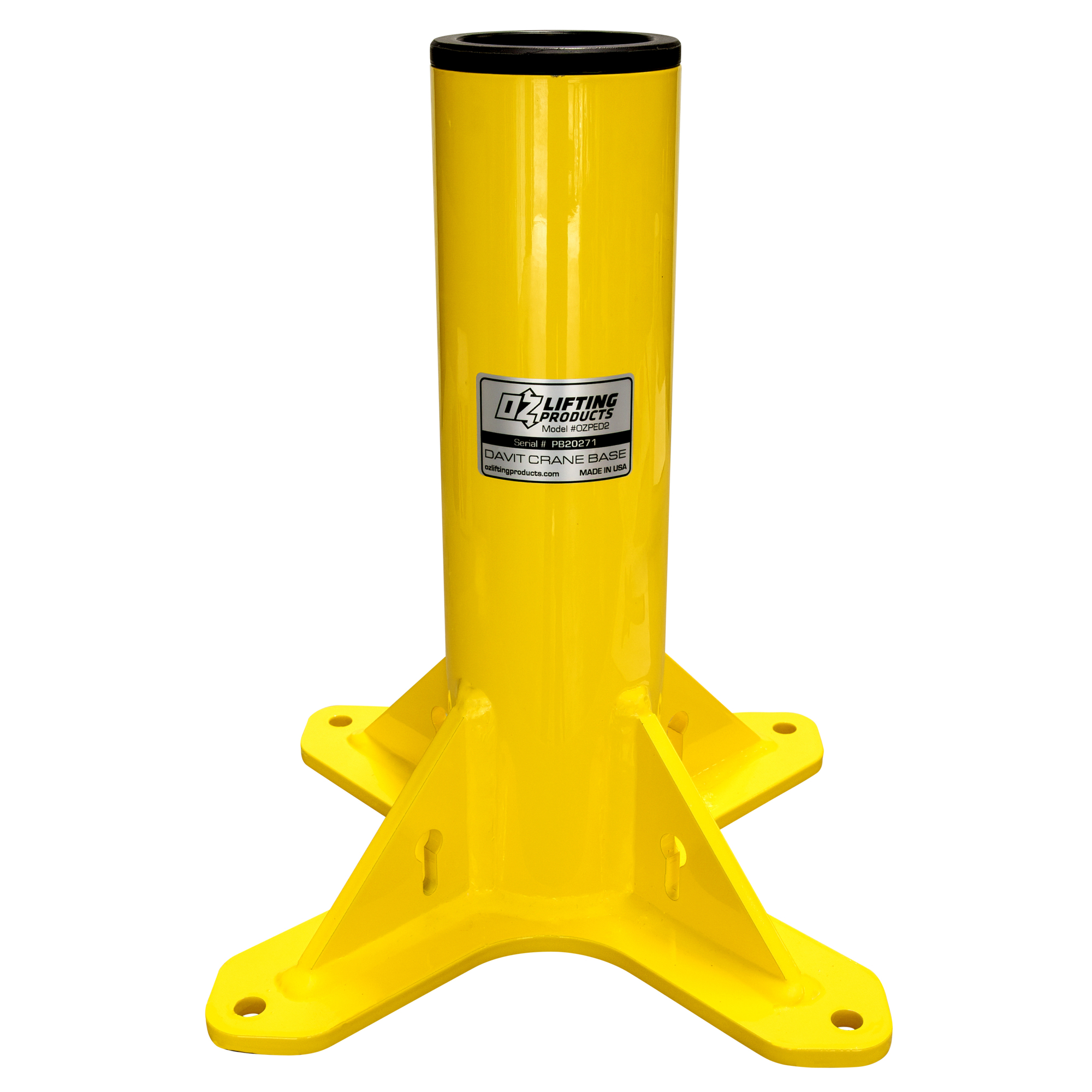 OZ Lifting Products Pedestal Base for OZ Steel Davit Cranes and CompOZite Elite Cranes, Model# OZPED2